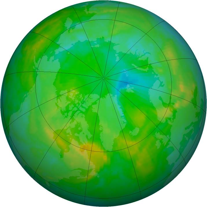 Arctic ozone map for 24 July 1985